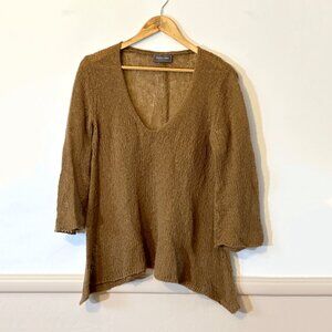 Wooden Ships Brown Sweater Womens Medium/Large Wool Blend Pullover Lightweight